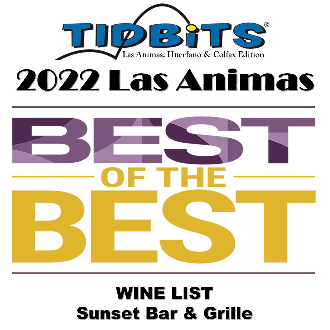 Sunset Bar & Grille voted best wine restaurant in Trinidad, Colorado